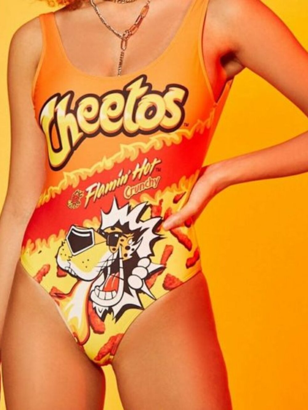 Forever 21 Flamin' Hot Cheetos Sleeveless Bodysuit Size Small